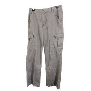 Vintage Y2K Mens Cargo Pants Size 33 x 32 Green Cotton Workwear Outdoors Hiking